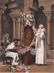 Arraying the Statue of the Virgin for the Feast of Mount Carmel in Lima (artist unidentified)